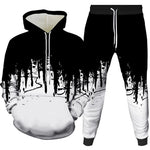 Ink Painting 3D Printed Hoodie Pant Sets Men's Fashion Casual Sweatshirts Sweatpants Two Piece Suits Man Tracksuit Clothing-AMAZON FACTORY
