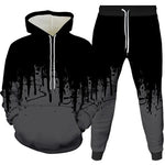 Ink Painting 3D Printed Hoodie Pant Sets Men's Fashion Casual Sweatshirts Sweatpants Two Piece Suits Man Tracksuit Clothing-AMAZON FACTORY