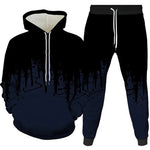 Ink Painting 3D Printed Hoodie Pant Sets Men's Fashion Casual Sweatshirts Sweatpants Two Piece Suits Man Tracksuit Clothing-AMAZON FACTORY