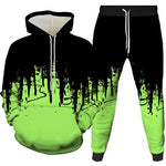 Ink Painting 3D Printed Hoodie Pant Sets Men's Fashion Casual Sweatshirts Sweatpants Two Piece Suits Man Tracksuit Clothing-AMAZON FACTORY