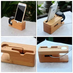 iPhone and iWatch Docking and Charging Station in Natural Wood - AMAZON FACTORY