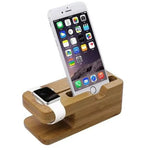 iPhone and iWatch Docking and Charging Station in Natural Wood - AMAZON FACTORY