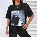 Jay-Z The Blueprint Album Cover T-Shirt Soft Casual Short Sleeve Cotton Tee-AMAZON FACTORY