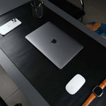 Jersey Black Leather Desk Pad for Office and Home-AMAZON FACTORY