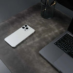 Jersey Grey Leather Desk Pad for Office and Home-AMAZON FACTORY