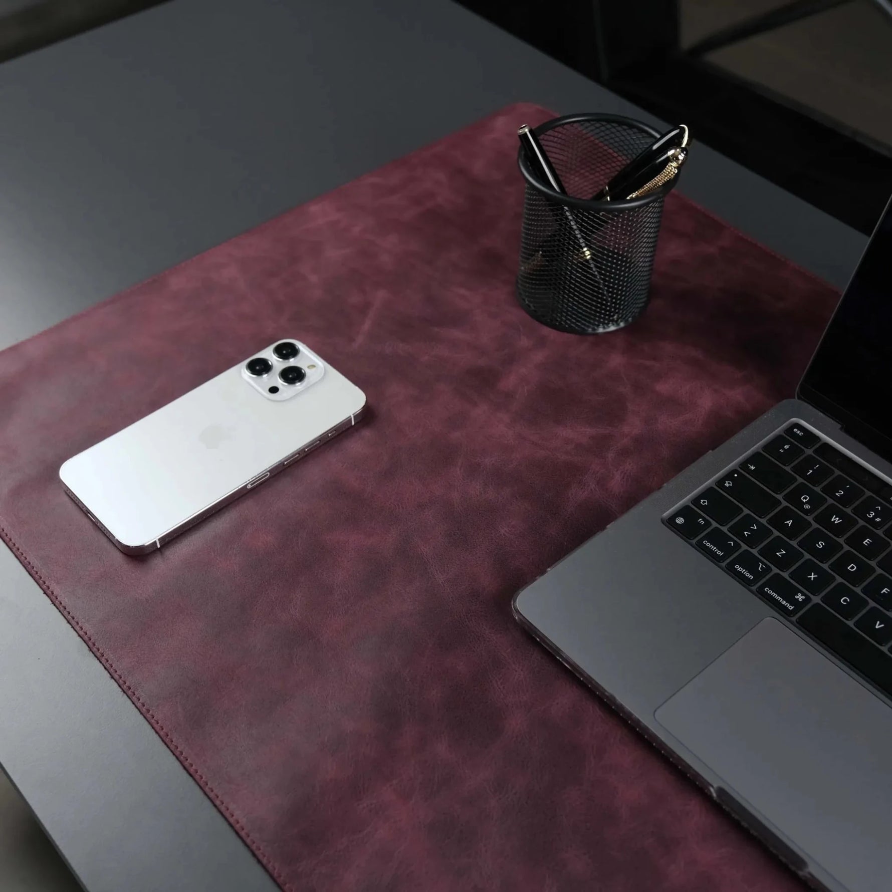 Jersey Purple Leather Desk Pad for Office and Home-AMAZON FACTORY