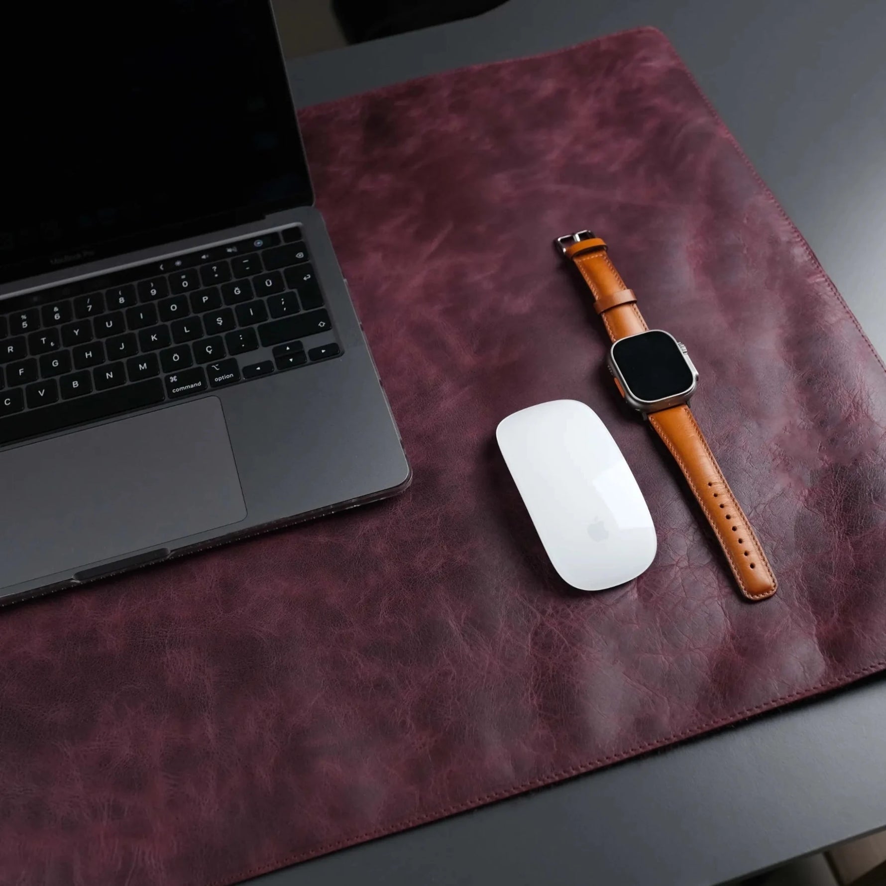 Jersey Purple Leather Desk Pad for Office and Home-AMAZON FACTORY