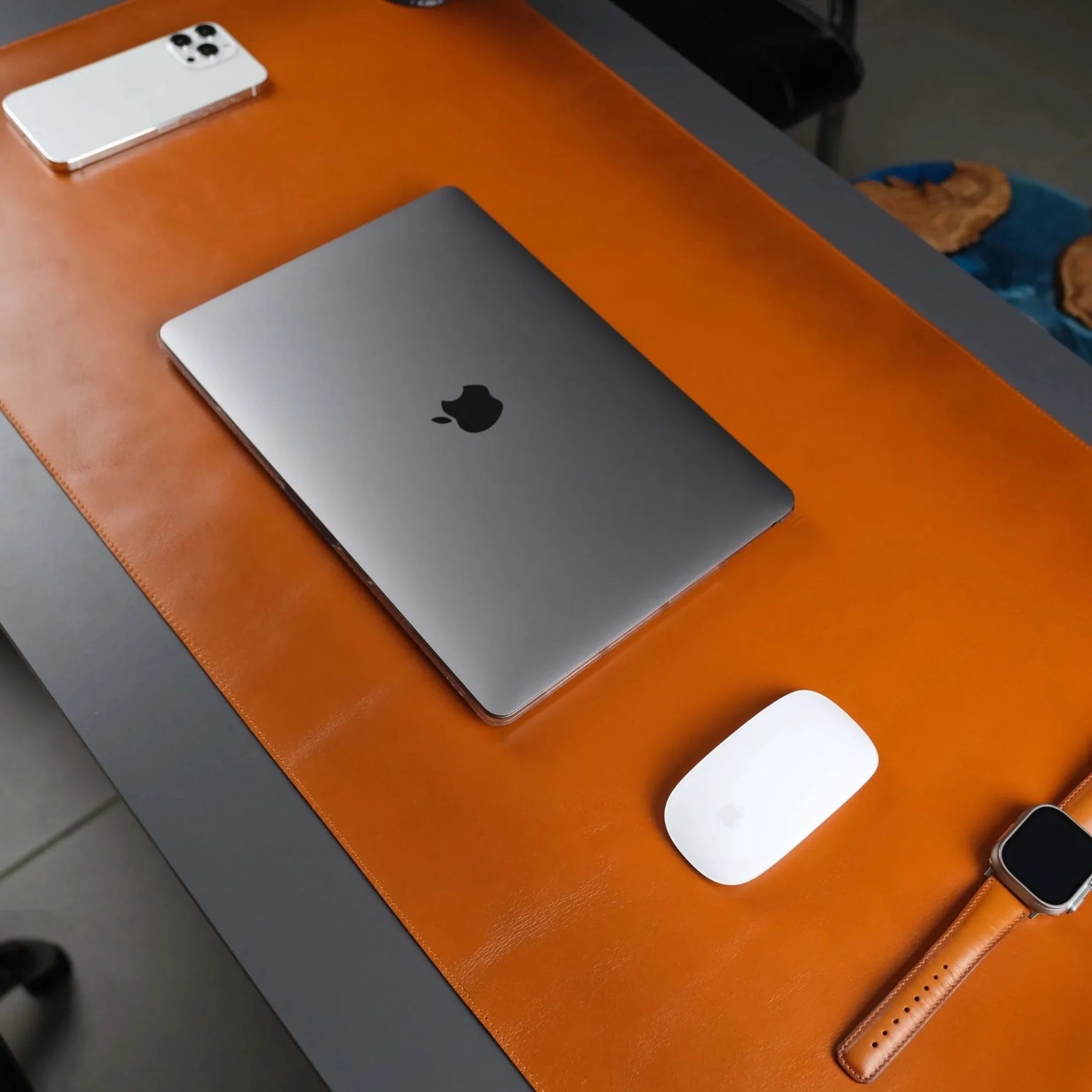 Jersey Tan Leather Desk Pad for Office and Home-AMAZON FACTORY