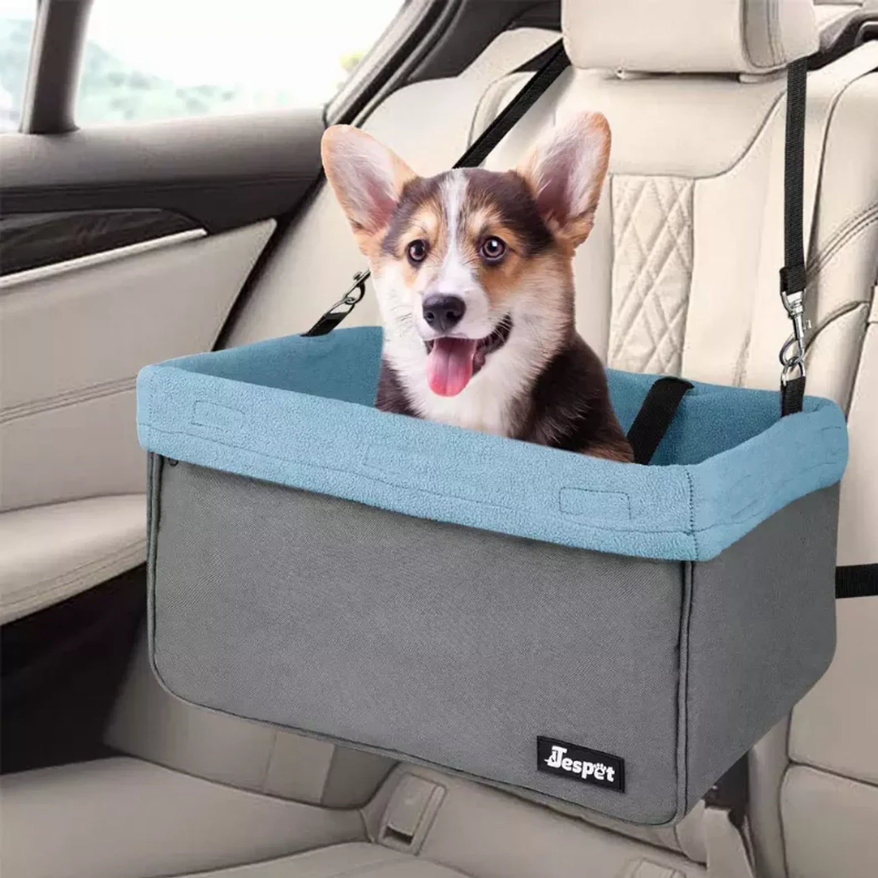 JESPET & GOOPAWS Dog Booster Seats for Cars, Portable Dog Car Seat Travel Carrier with Seat Belt for 24lbs Pets - AMAZON FACTORY