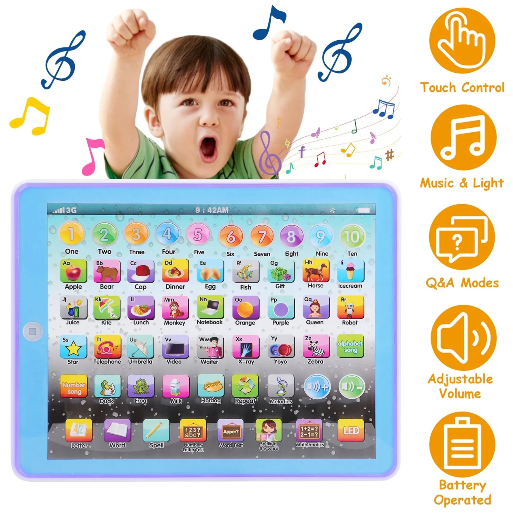 Kid Baby Toddler Tablet Toy Educational Learning Study Tablet Pad-AMAZON FACTORY