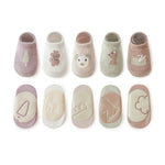Kids Girl Embroide Pattern Non-Slip Floor Soft Socks-AMAZON FACTORY