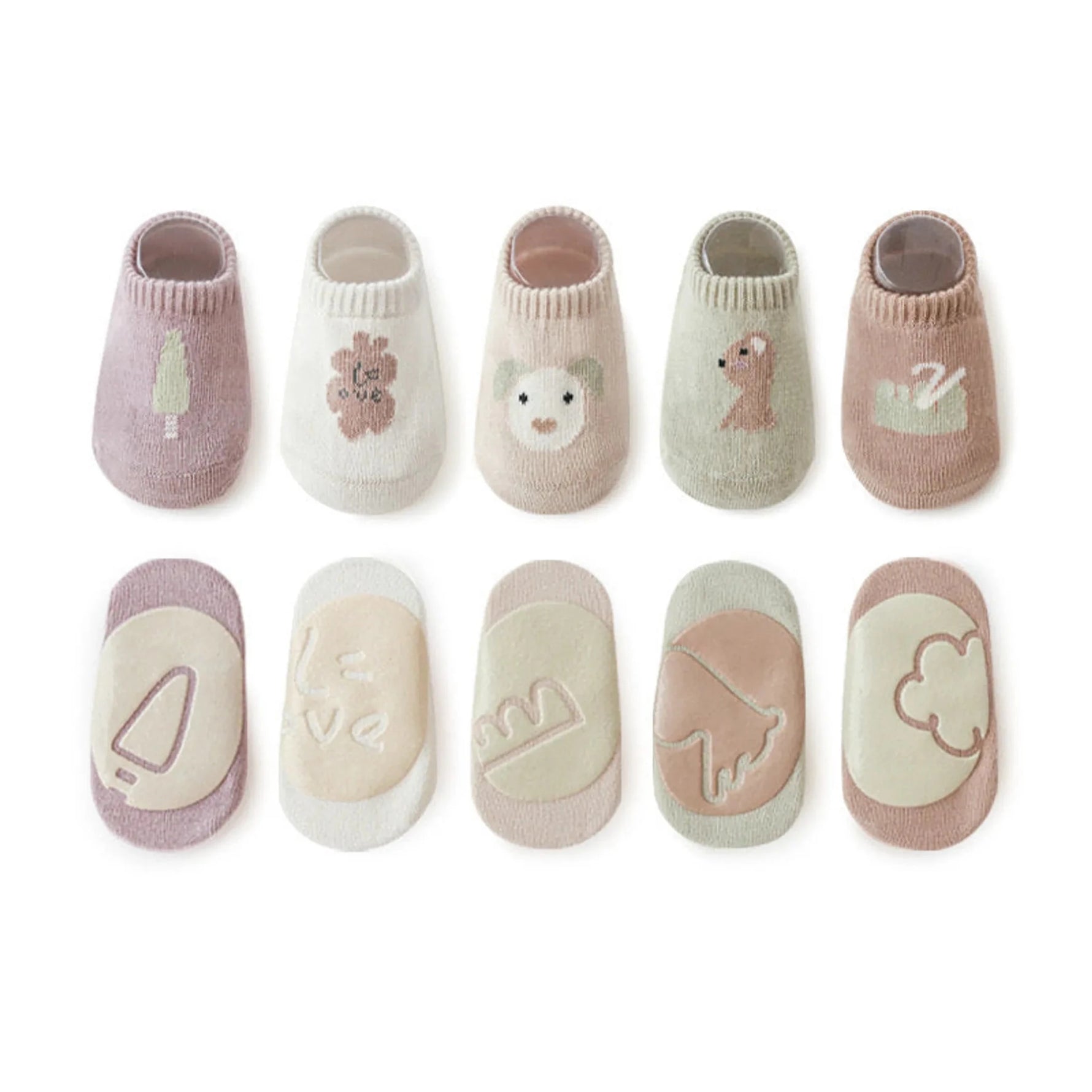 Kids Girl Embroide Pattern Non-Slip Floor Soft Socks-AMAZON FACTORY
