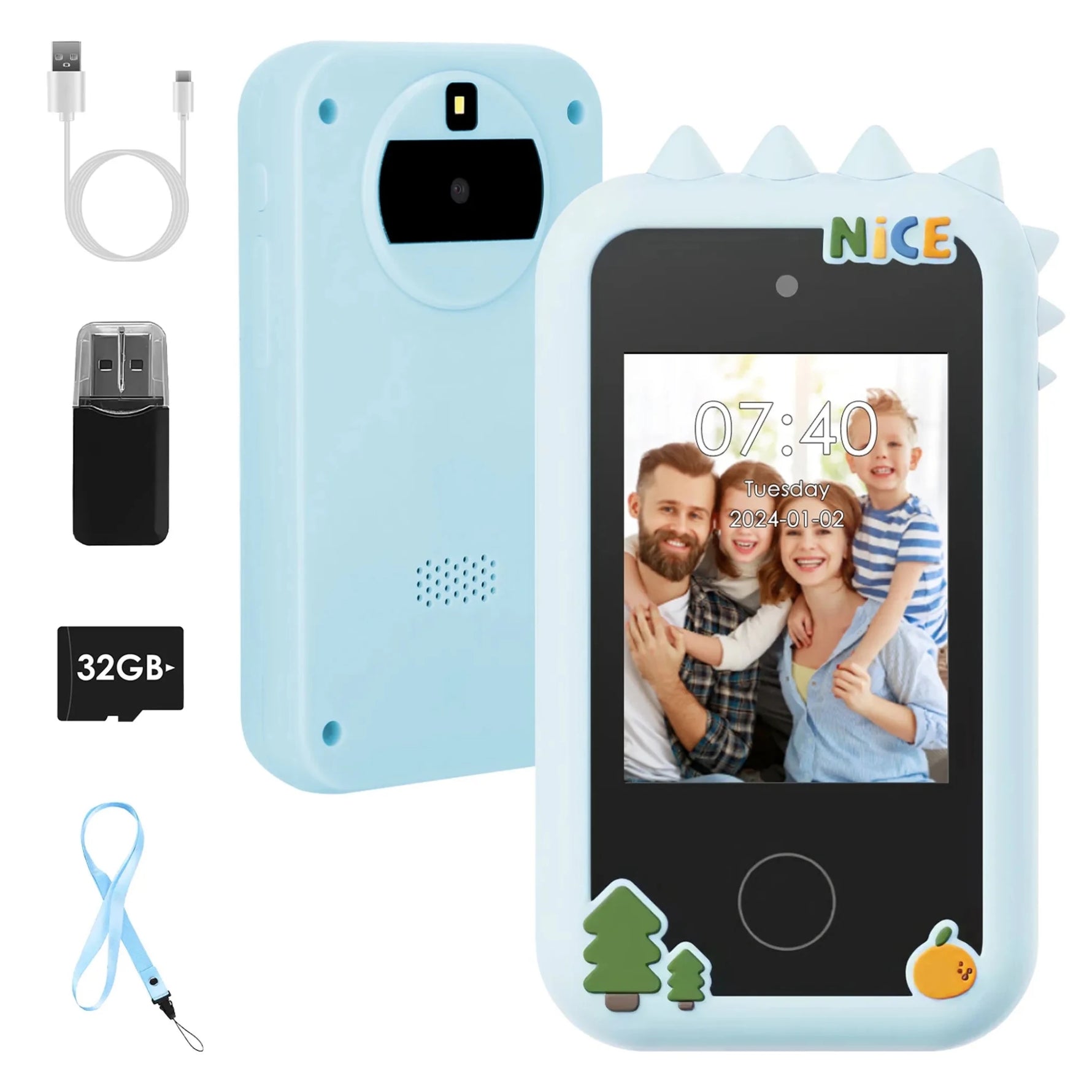 Kids Toy Smartphone Dual Camera Phone Touchscreen Learning Toy-AMAZON FACTORY