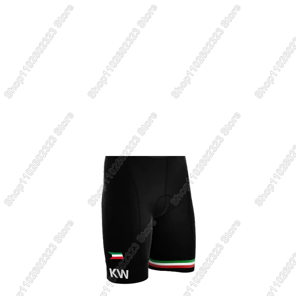 Kuwait National Team 2025 Cycling Jersey Set Summer Bicycle Clothing Road Bike Shirts Suit Bicycle Bib Shorts MTB Ropa Maillot-AMAZON FACTORY