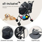 Large Pet Stroller for Cats & Dogs, Weather-Covered, Suitable for Various Pet Sizes, Outdoor Travel Cart-AMAZON FACTORY
