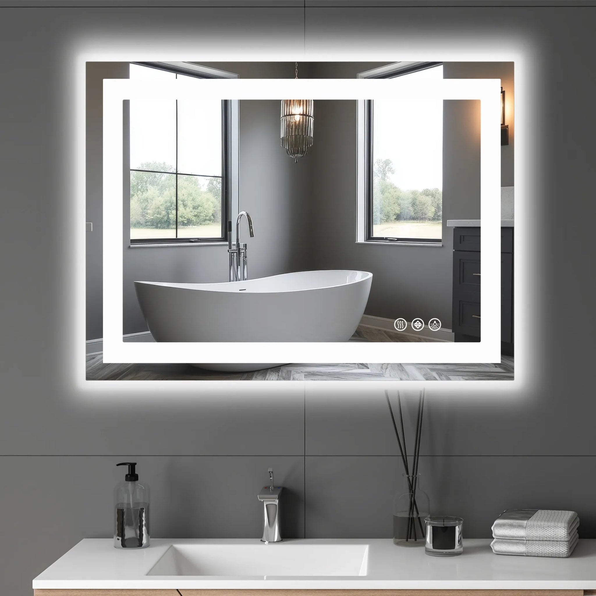 Lighted Frameless Bathroom Vanity Mirror - AMAZON FACTORY