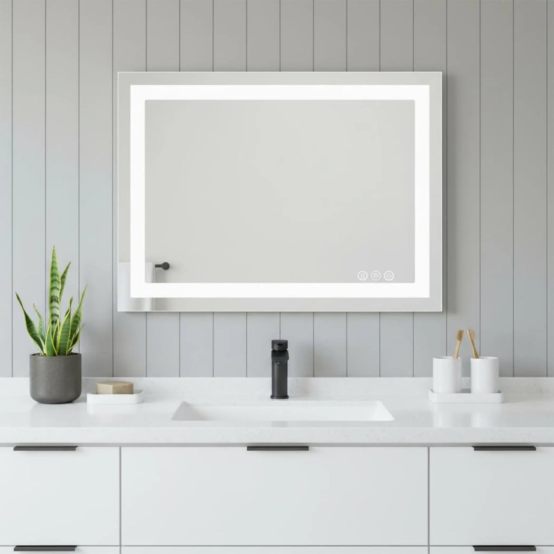 Lighted Frameless Bathroom Vanity Mirror - AMAZON FACTORY