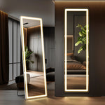 Lighted Freestanding and Wall Mount Frameless Full Length Mirror - AMAZON FACTORY