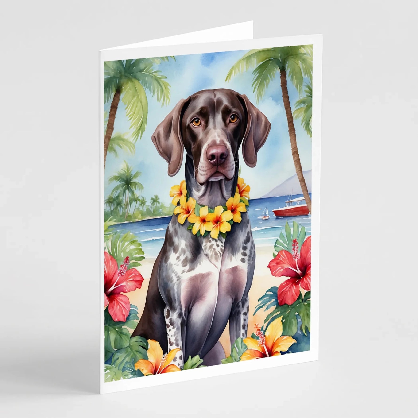 Luau Party Greeting Cards - Size: 5X7 | Pack Of: 8 | Collection name: Luau party-AMAZON FACTORY