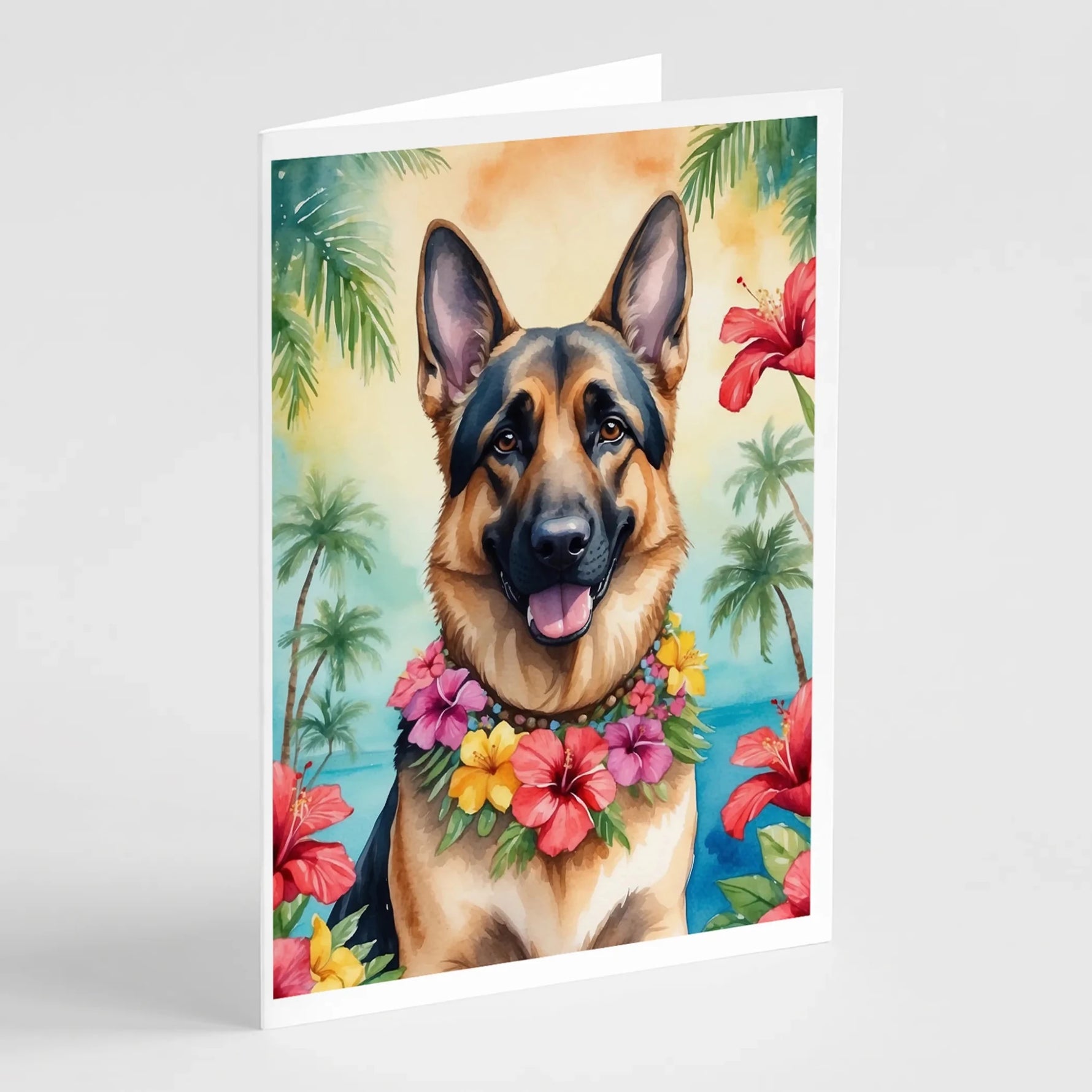 Luau Party Greeting Cards - Size: 5X7 | Pack Of: 8 | Collection name: Luau party-AMAZON FACTORY