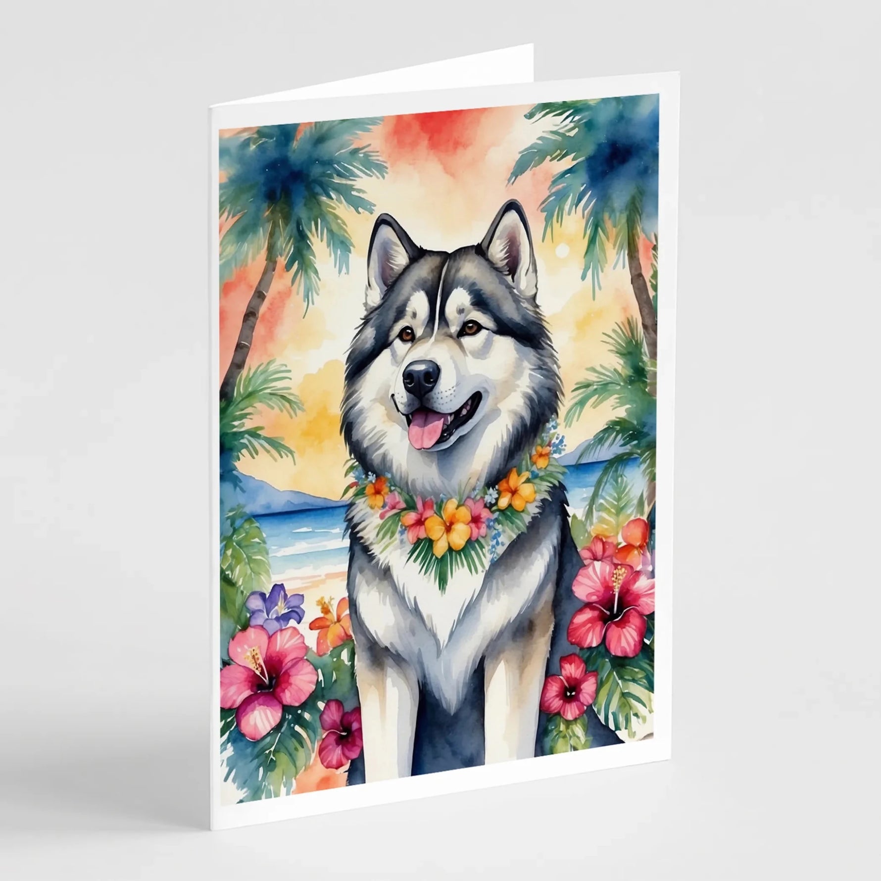 Luau Party Greeting Cards - Size: 5X7 | Pack Of: 8 | Collection name: Luau party-AMAZON FACTORY
