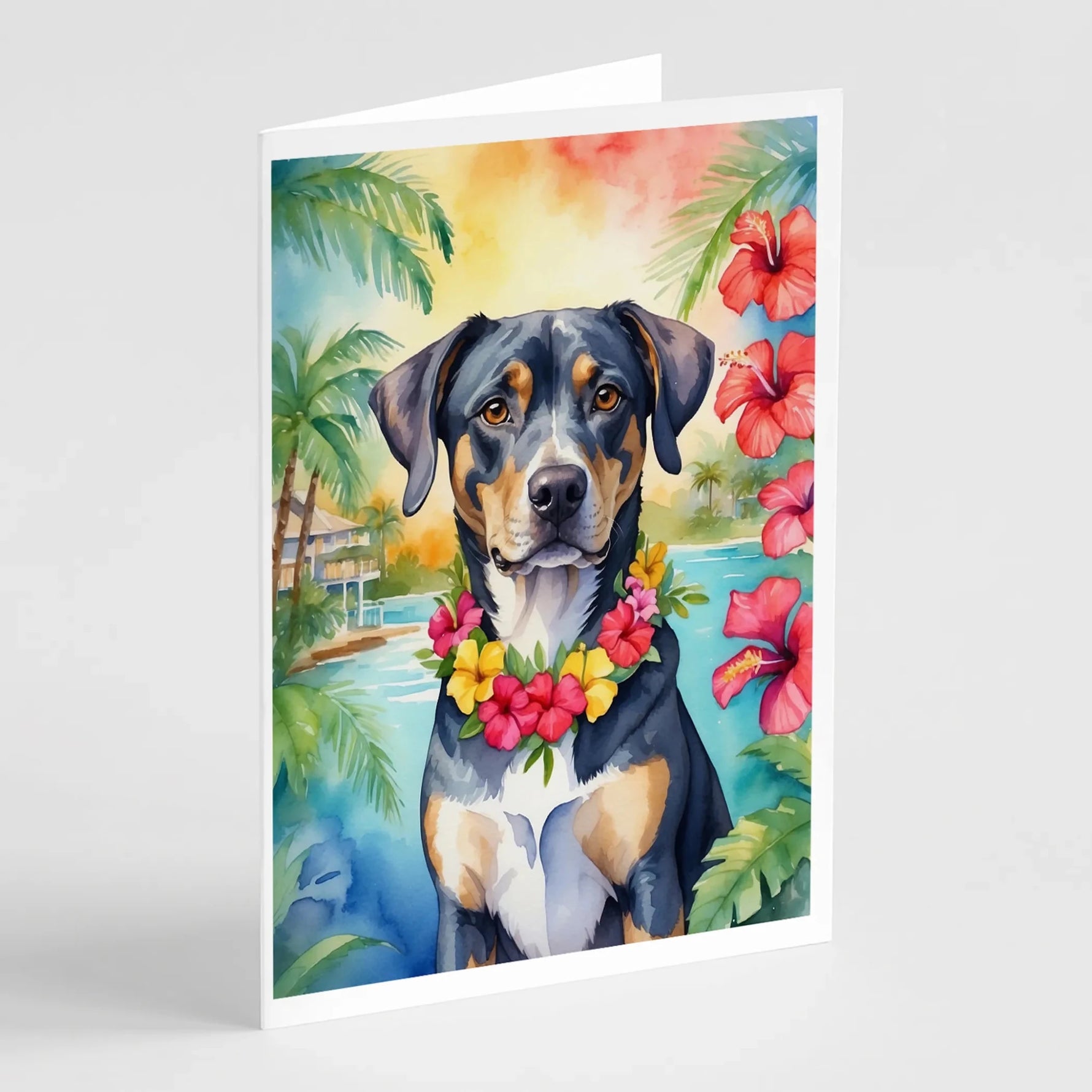 Luau Party Greeting Cards - Size: 5X7 | Pack Of: 8 | Collection name: Luau party-AMAZON FACTORY