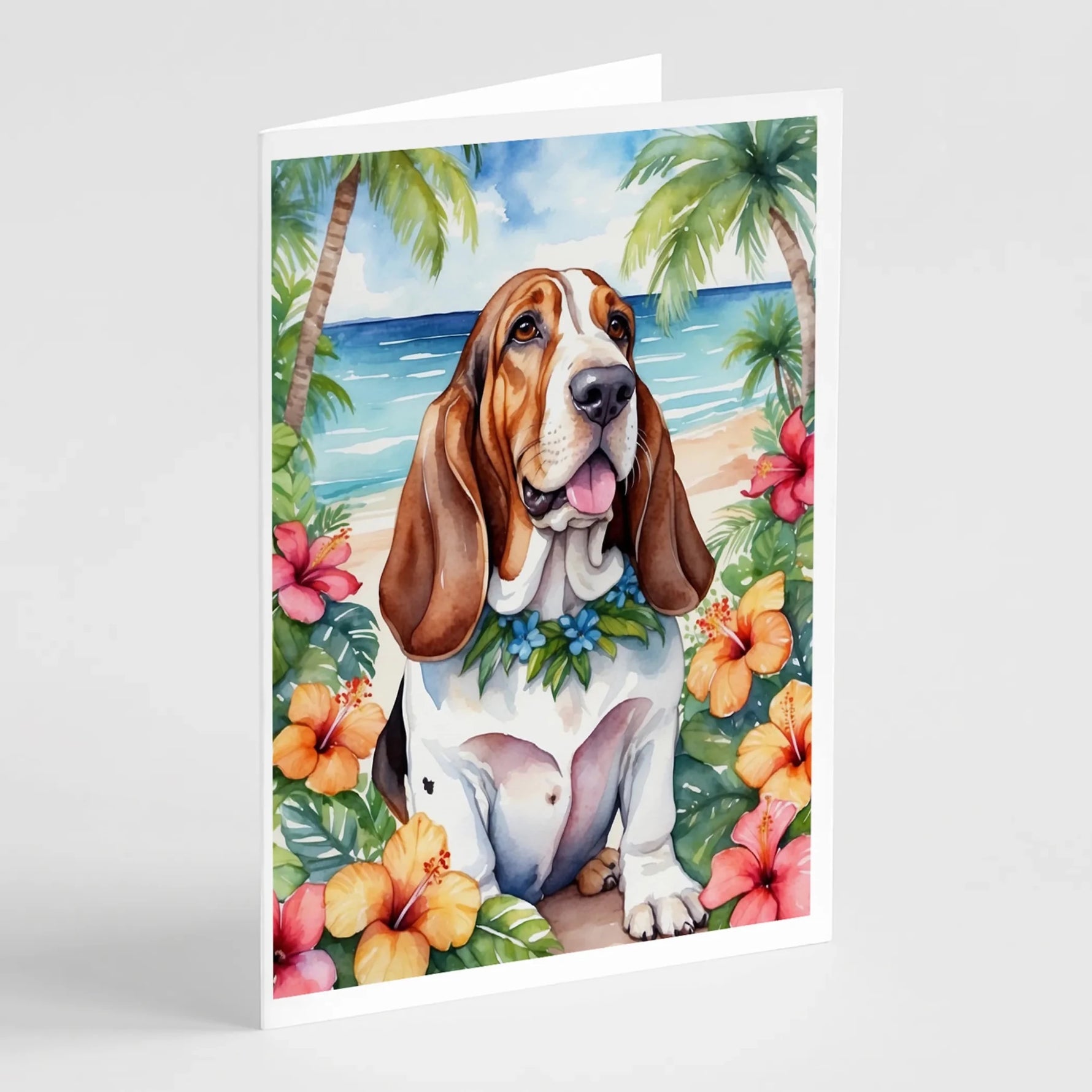Luau Party Greeting Cards - Size: 5X7 | Pack Of: 8 | Collection name: Luau party-AMAZON FACTORY