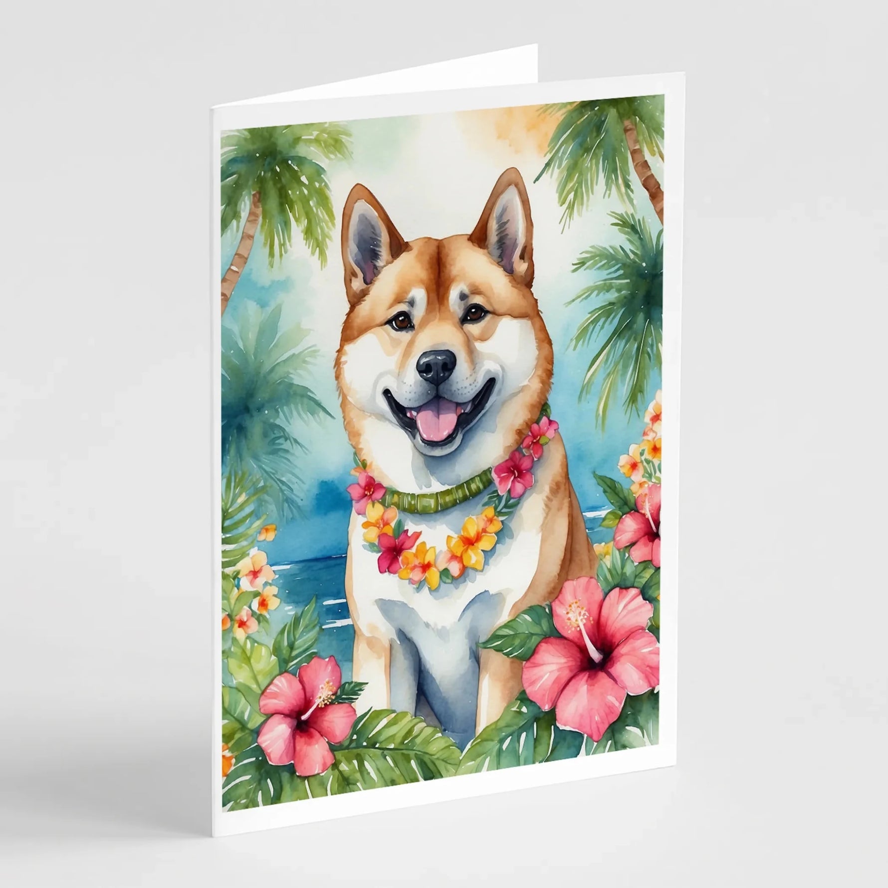 Luau Party Greeting Cards - Size: 5X7 | Pack Of: 8 | Collection name: Luau party-AMAZON FACTORY