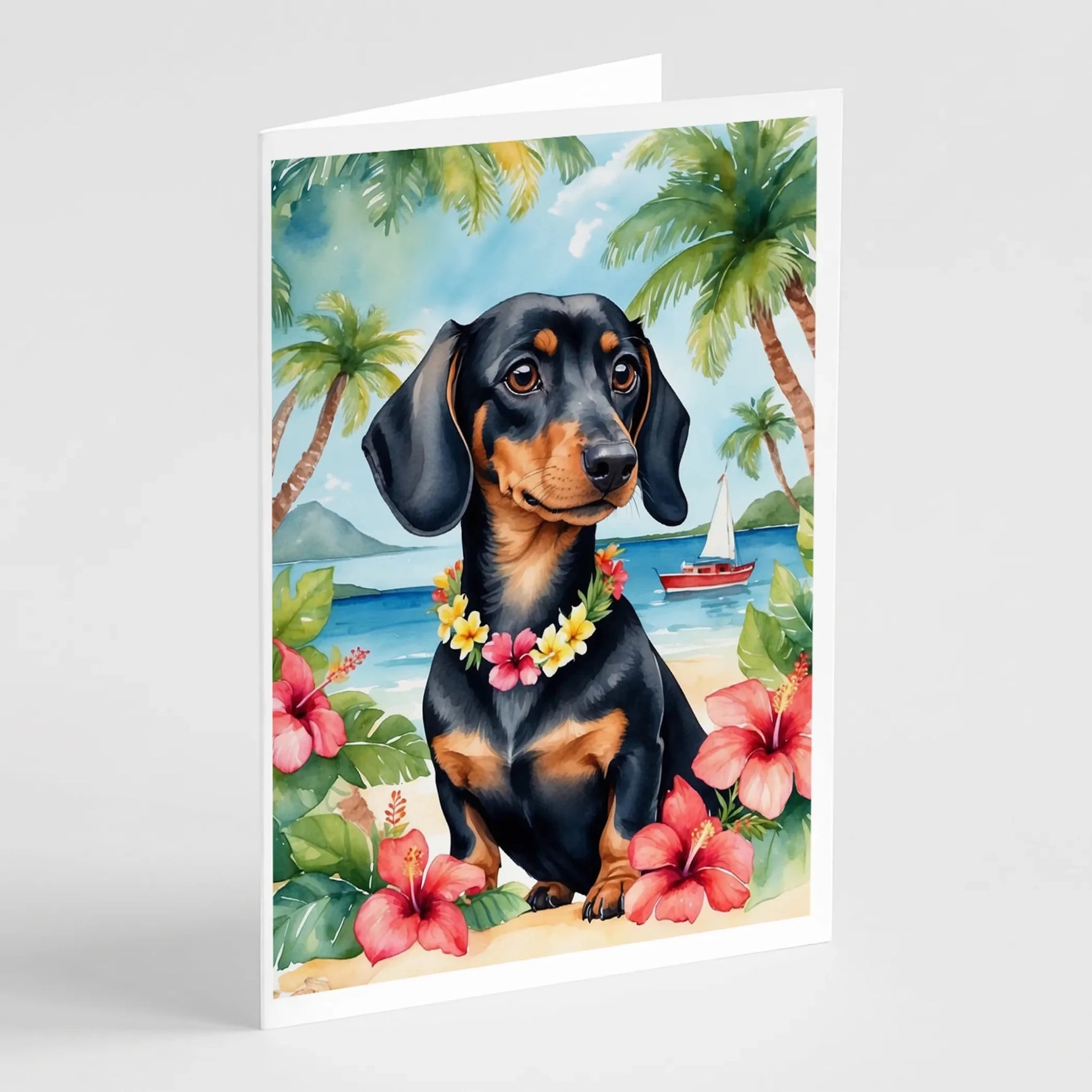 Luau Party Greeting Cards - Size: 5X7 | Pack Of: 8 | Collection name: Luau party-AMAZON FACTORY