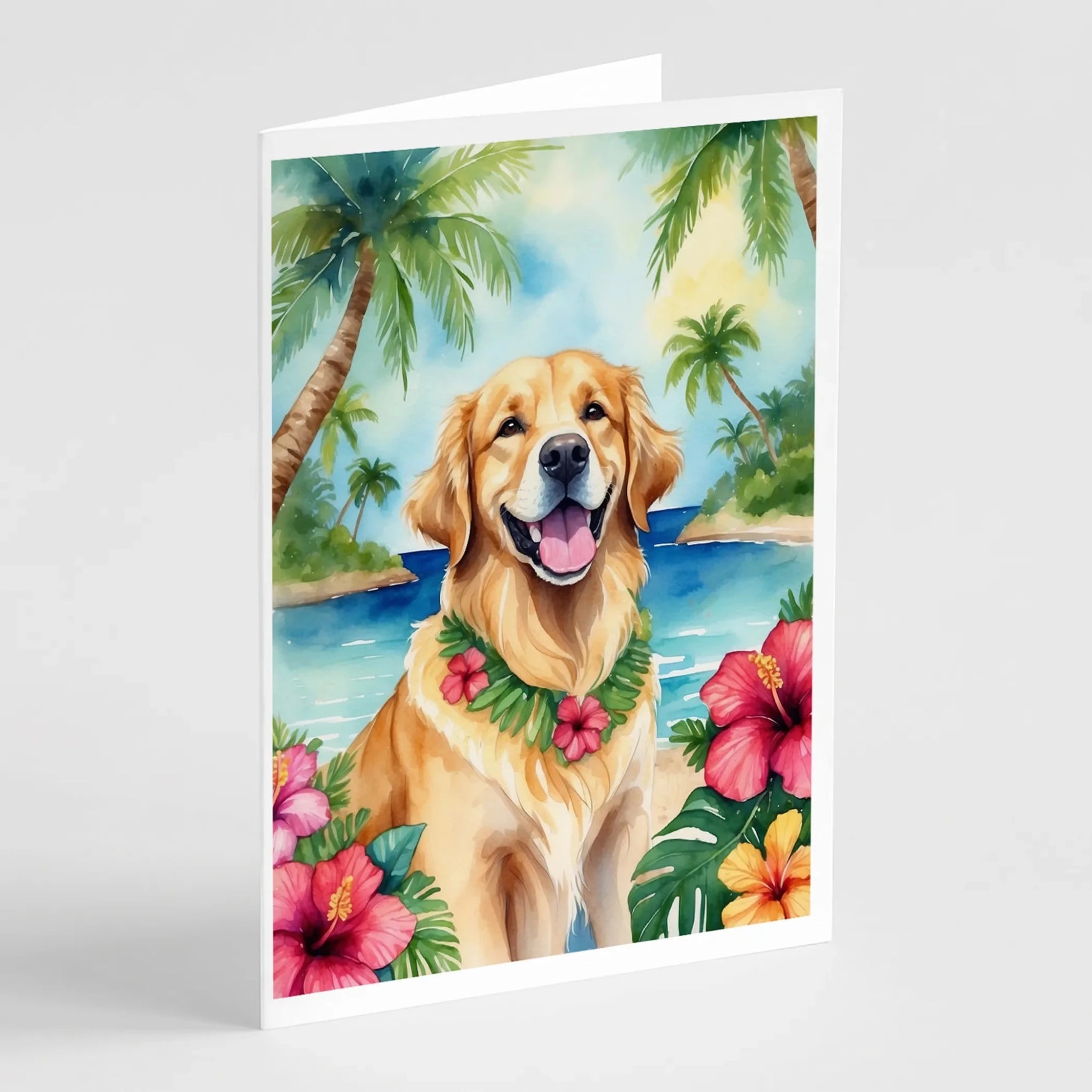 Luau Party Greeting Cards - Size: 5X7 | Pack Of: 8 | Collection name: Luau party-AMAZON FACTORY