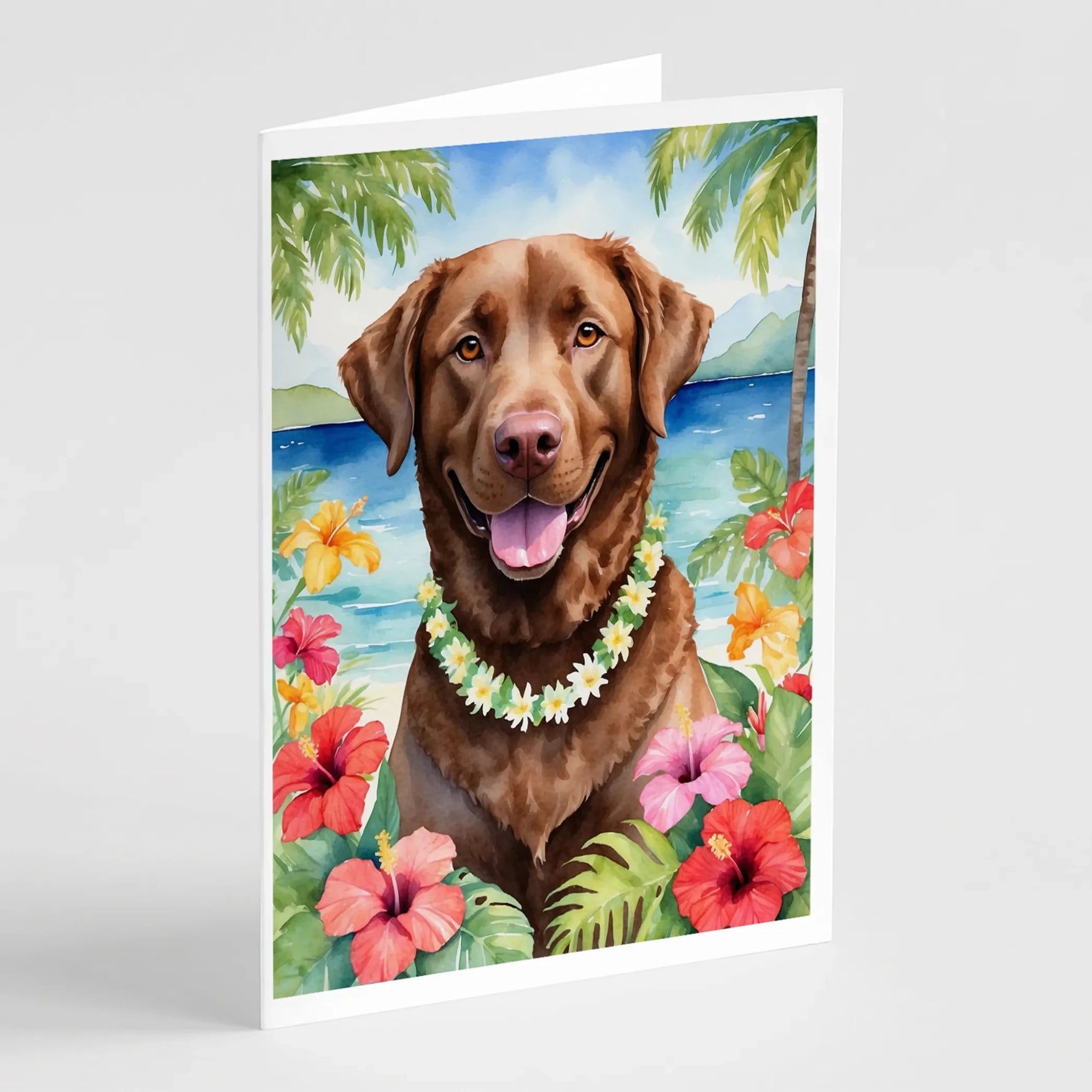 Luau Party Greeting Cards - Size: 5X7 | Pack Of: 8 | Collection name: Luau party-AMAZON FACTORY