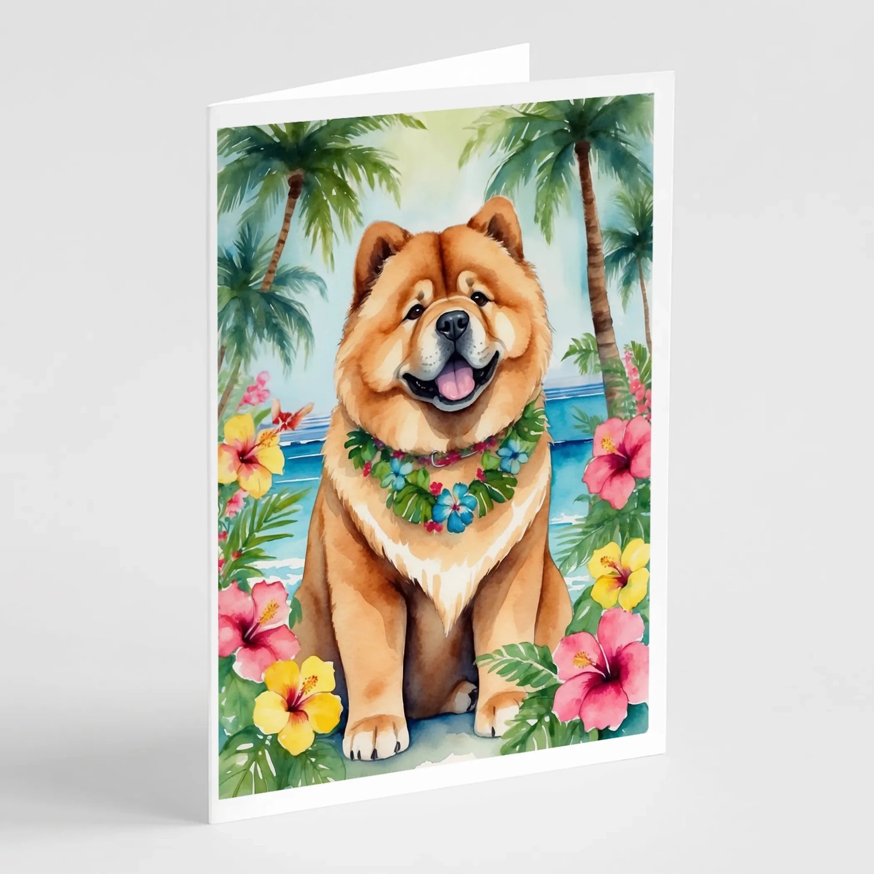 Luau Party Greeting Cards - Size: 5X7 | Pack Of: 8 | Collection name: Luau party-AMAZON FACTORY