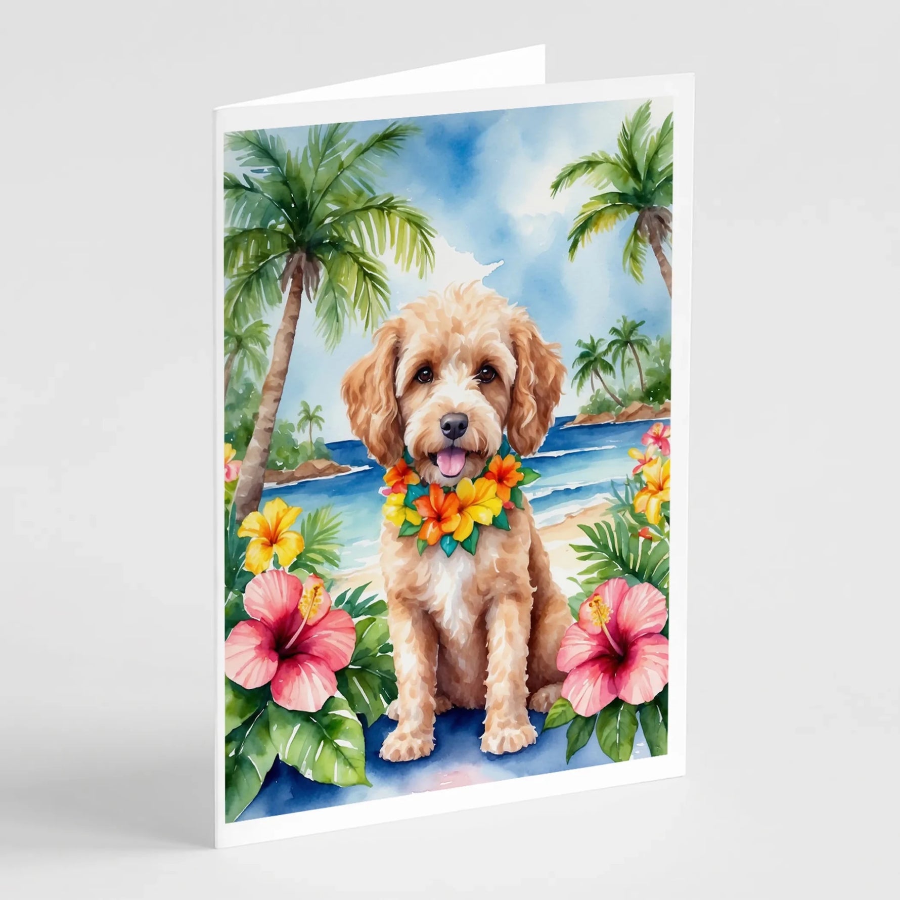Luau Party Greeting Cards - Size: 5X7 | Pack Of: 8 | Collection name: Luau party-AMAZON FACTORY