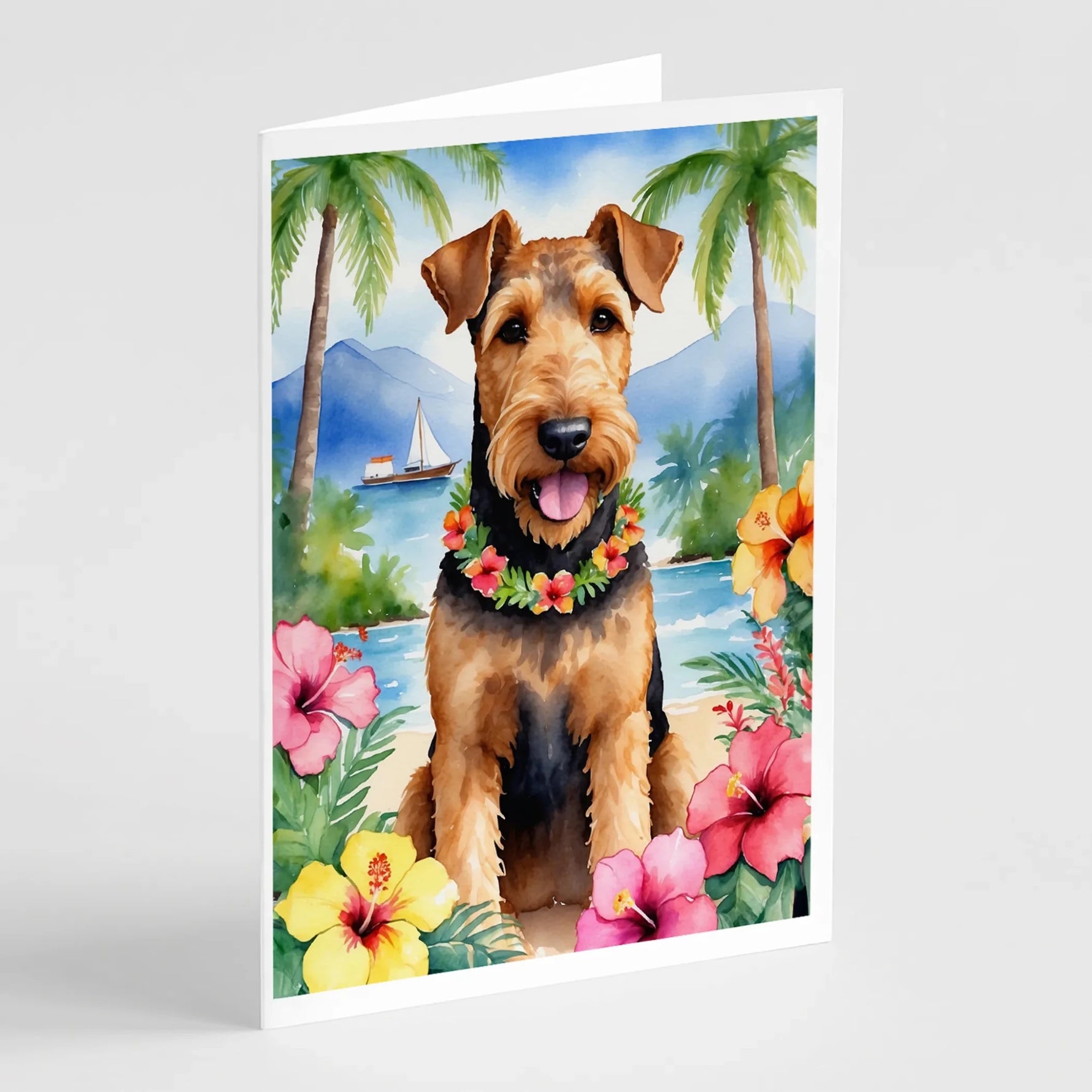 Luau Party Greeting Cards - Size: 5X7 | Pack Of: 8 | Collection name: Luau party-AMAZON FACTORY