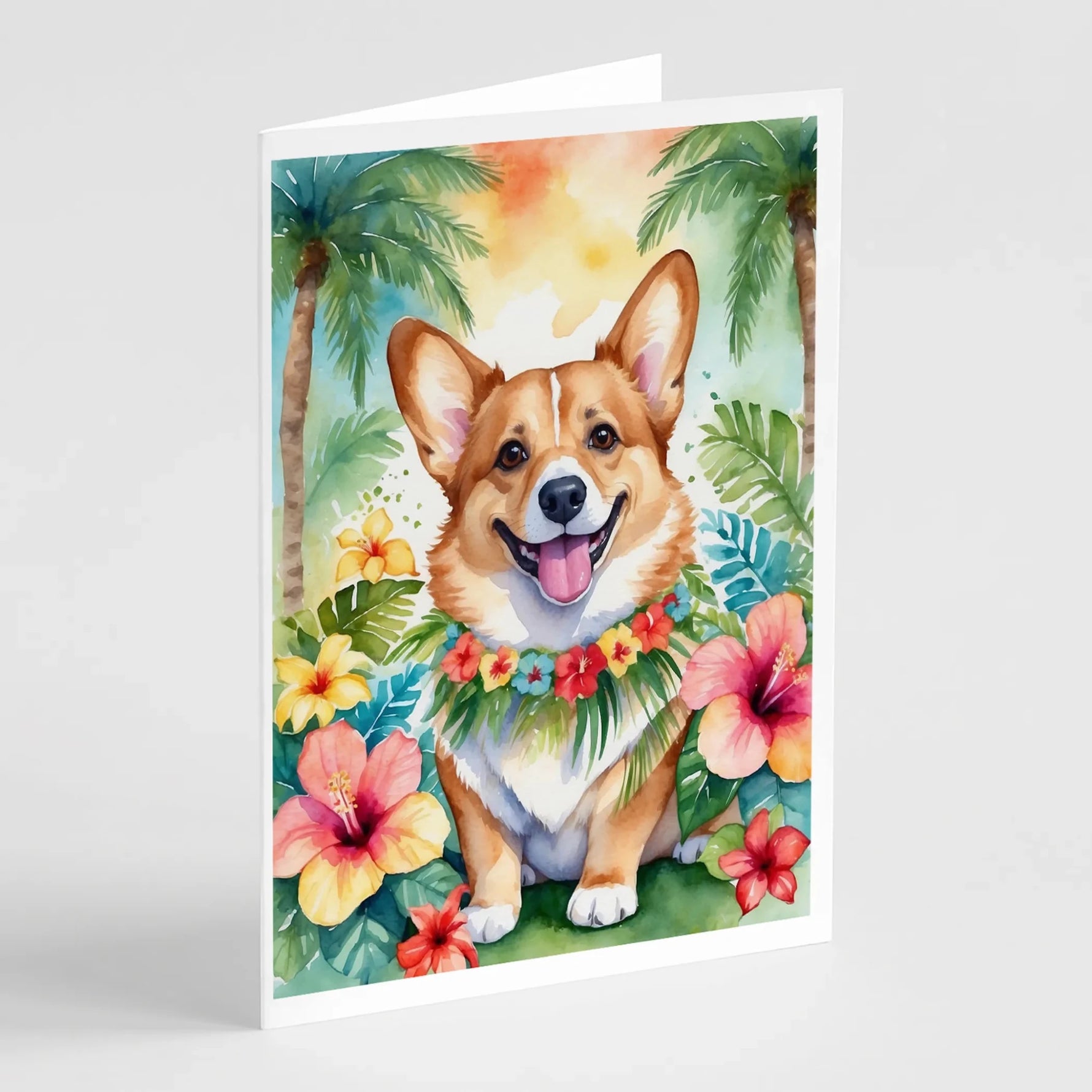 Luau Party Greeting Cards - Size: 5X7 | Pack Of: 8 | Collection name: Luau party-AMAZON FACTORY