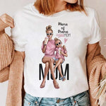 Maycaur Women Cartoon Mom Mother Boy Girl Print Mother Lady T-shirts Casual Top T Shirt Ladies Womens Graphic Female Tee T-Shirt-AMAZON FACTORY