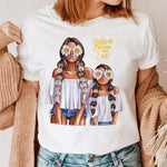 Maycaur Women Cartoon Mom Mother Boy Girl Print Mother Lady T-shirts Casual Top T Shirt Ladies Womens Graphic Female Tee T-Shirt-AMAZON FACTORY