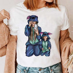 Maycaur Women Cartoon Mom Mother Boy Girl Print Mother Lady T-shirts Casual Top T Shirt Ladies Womens Graphic Female Tee T-Shirt-AMAZON FACTORY