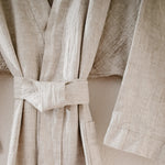 Melange Linen Bathrobe - AMAZON FACTORY