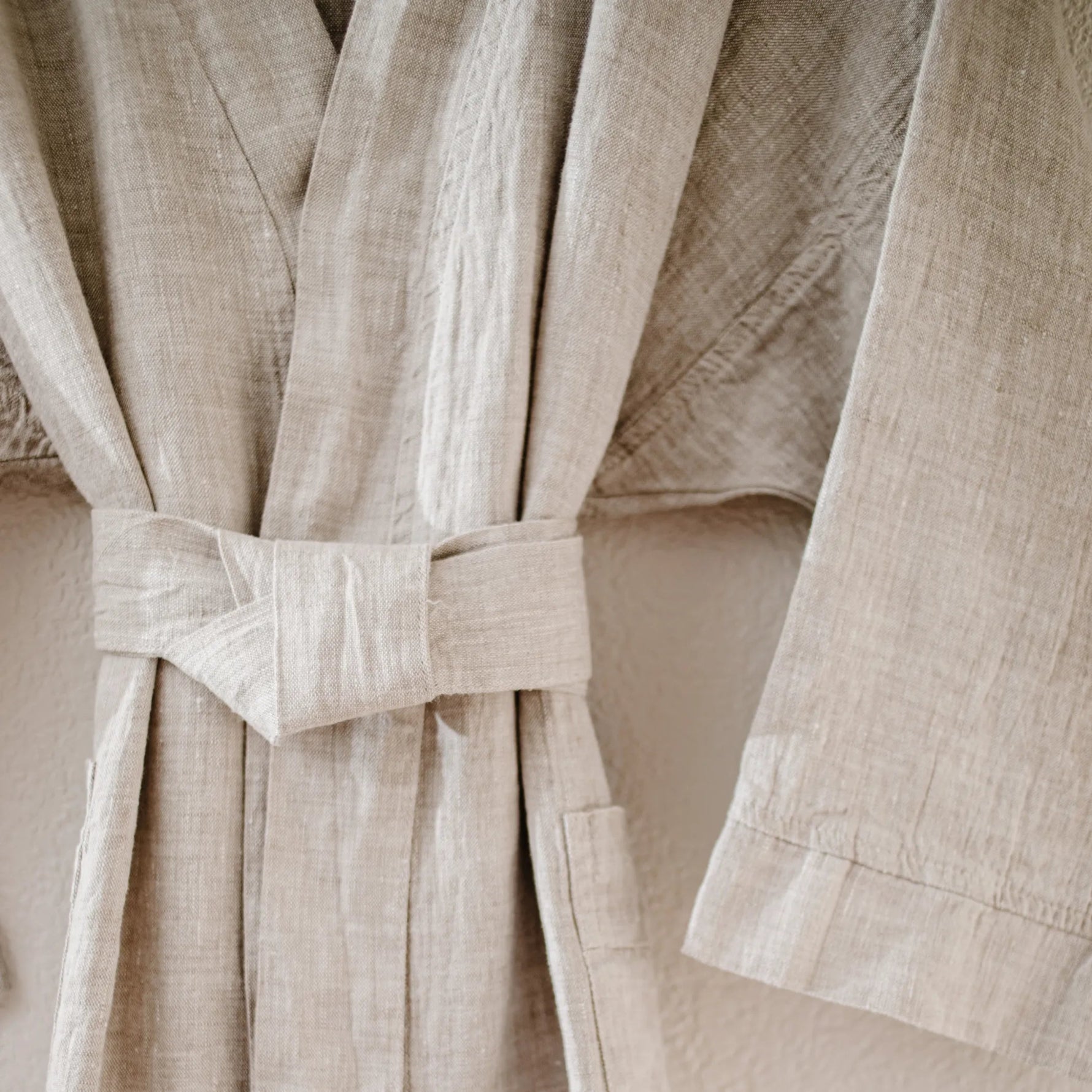 Melange Linen Bathrobe - AMAZON FACTORY