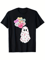 Men and women retro Ghost Valentine's Day Be My Boo XoXo Valentine's Day Happy T-shirt Soft and breathable-AMAZON FACTORY