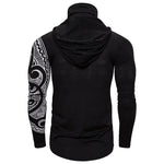Men Trend With Mask Hood Sweatshirt Elastic Fitness Tattoo Print Hooded Sweat Homme Mens Hip Hop Sudadera Ninja Suit Streetwear-AMAZON FACTORY