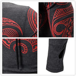 Men Trend With Mask Hood Sweatshirt Elastic Fitness Tattoo Print Hooded Sweat Homme Mens Hip Hop Sudadera Ninja Suit Streetwear-AMAZON FACTORY
