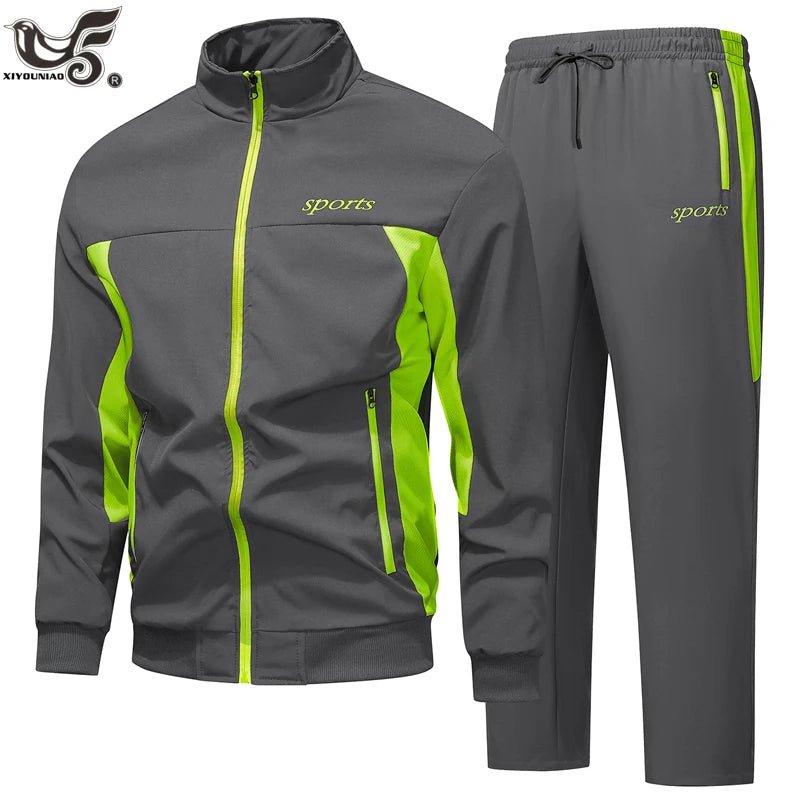 Men's Autumn Athletic Tracksuits Sweatsuits for Men Sets Long Sleeve Sports Suits 2 Piece Casual Jogging Running Jacket + Pants-AMAZON FACTORY