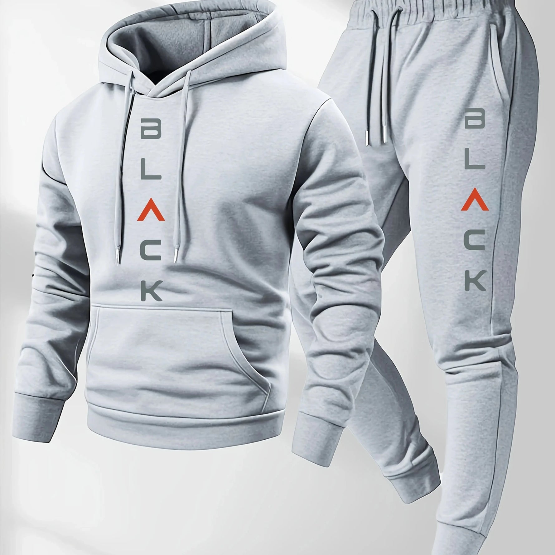 Men's casual and comfortable letter-printed hooded sports outfit a two-piece combination of stylish hooded sports shirt-AMAZON FACTORY