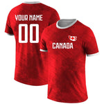 Men's Custom Canada National Team Soccer T-shirt Personalized Name Number Football Shirt, Breathable Quick Dry Sportswear-AMAZON FACTORY