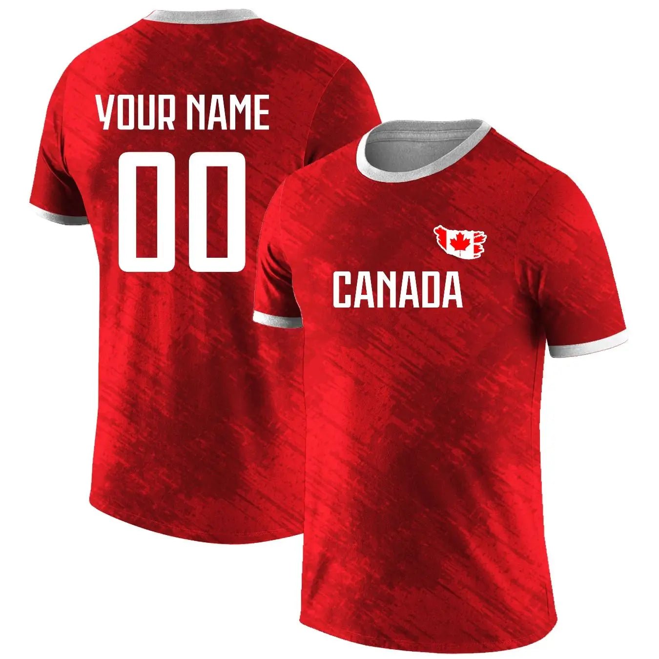 Men's Custom Canada National Team Soccer T-shirt Personalized Name Number Football Shirt, Breathable Quick Dry Sportswear-AMAZON FACTORY
