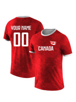 Men's Custom Canada National Team Soccer T-shirt Personalized Name Number Football Shirt, Breathable Quick Dry Sportswear-AMAZON FACTORY