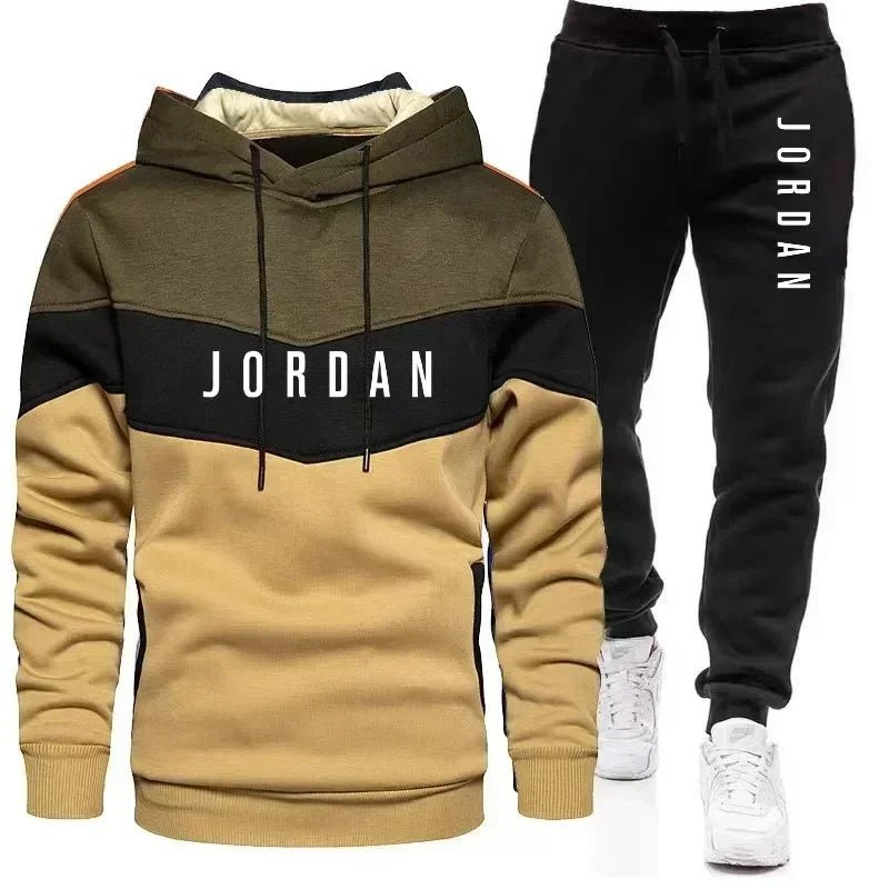 Men's Spring Sports Fitness Comfortable and Fashionable Streetwear Style: Two-piece Long-sleeved Sports Shirt, Hooded Sports Shi-AMAZON FACTORY