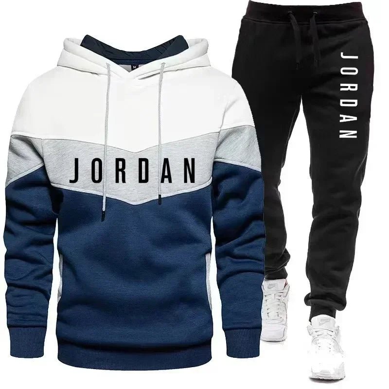 Men's Spring Sports Fitness Comfortable and Fashionable Streetwear Style: Two-piece Long-sleeved Sports Shirt, Hooded Sports Shi-AMAZON FACTORY